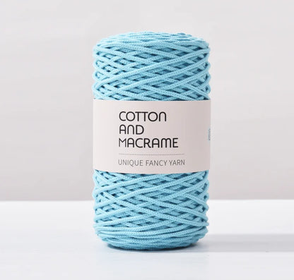 KNOOUS UDE-Fil à tricoter à la main en macramé de coton, sac de fil à crocheter, 130 coton de haute qualité, 3mm, 100% m par rouleau
