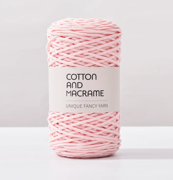 KNOOUS UDE-Fil à tricoter à la main en macramé de coton, sac de fil à crocheter, 130 coton de haute qualité, 3mm, 100% m par rouleau