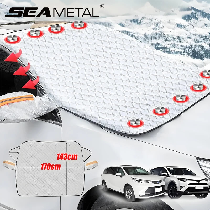SEAMETAL pare-brise couverture de neige pour SUV/MPV grande taille pare-brise magnétique bouclier de neige Anti givré voiture pare-soleil couverture de Protection