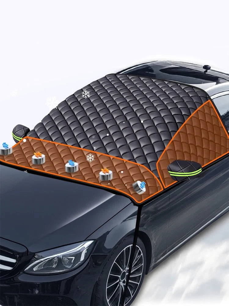Couverture de pare-brise de voiture, bouclier de neige imperméable, auvent d'extérieur d'hiver, demi-protecteur, pare-soleil de fenêtre avant