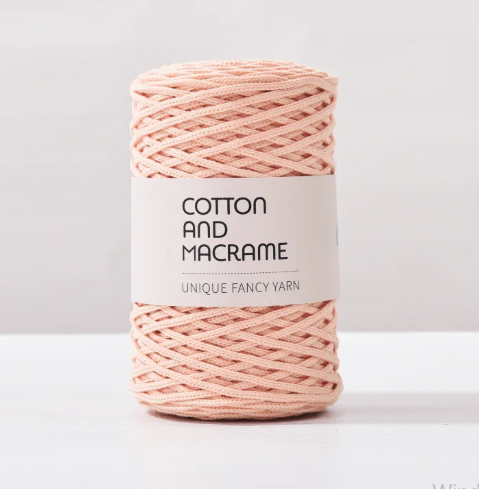 KNOOUS UDE-Fil à tricoter à la main en macramé de coton, sac de fil à crocheter, 130 coton de haute qualité, 3mm, 100% m par rouleau