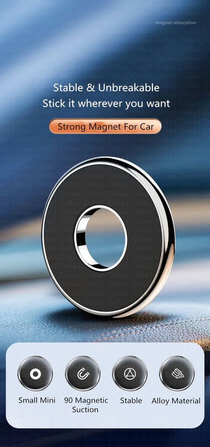 Support magnétique pour téléphone de voiture, mini support rond pour tableau de bord, pour iPhone, Samsung, Xiaomi, support magnétique en métal pour GPS, support mural