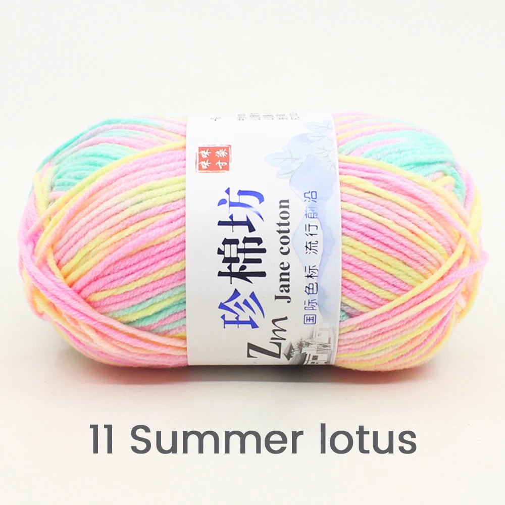 Fil de Laine Doux et Chaud à la Main, Crochet Double Ogo, BLANC ateur de Couleurs, Fil de Barrage, Bricolage Artisanal, Tricot, Pull, Écharpe, Chapeau, 50g/Pièce