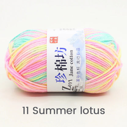 Fil de Laine Doux et Chaud à la Main, Crochet Double Ogo, BLANC ateur de Couleurs, Fil de Barrage, Bricolage Artisanal, Tricot, Pull, Écharpe, Chapeau, 50g/Pièce