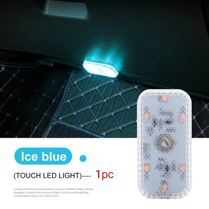 LED tactile lumière Mini sans fil voiture éclairage intérieur Auto toit plafond lampe de lecture pour porte pied coffre boîte de rangement USB charge