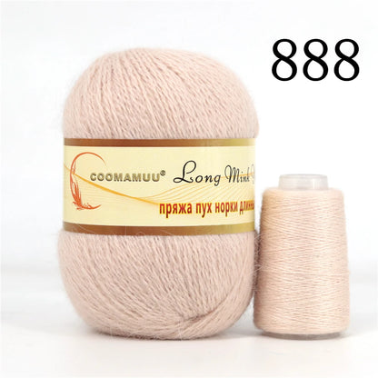 خيط كشمير المينك الروسي المنفوش، خيط أزياء، خيط يدوي لمورد DIY، 50 جرام أساسي، 20 جرام إضافي، جديد