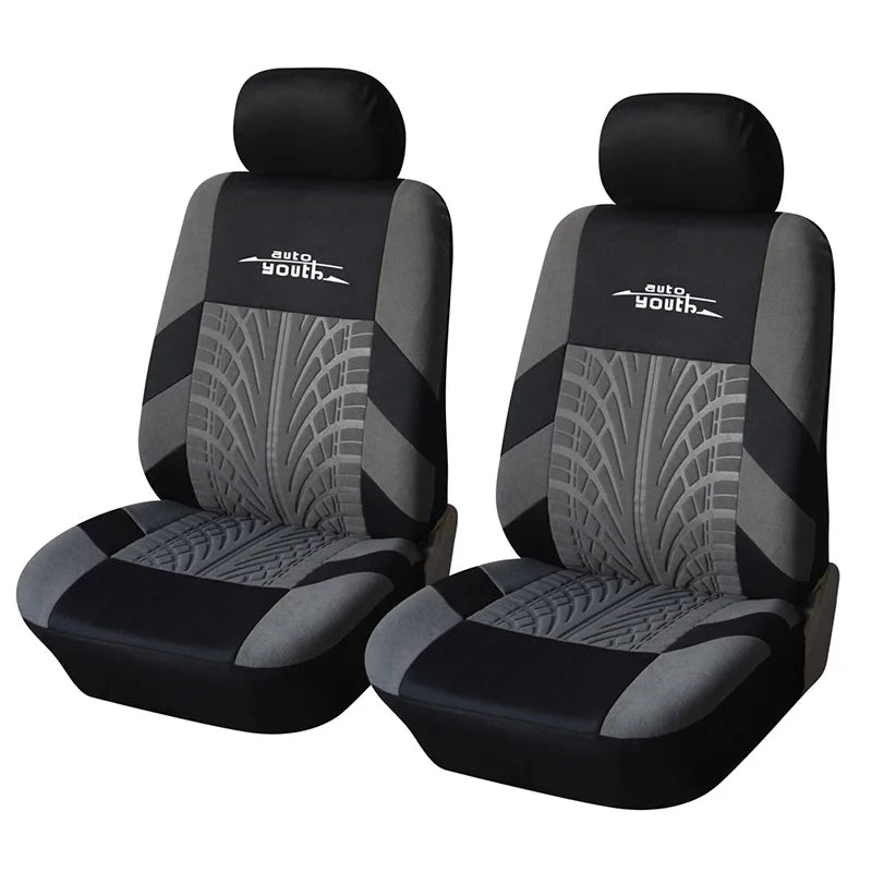 AU-UTH-Ensemble de Housses de Siège de Voiture Brodées, Protection Universelle Adaptée à la Plupart des Voitures, avec un Style Track Tatif