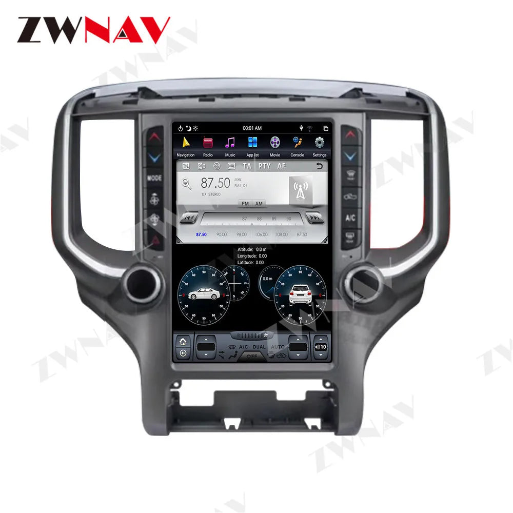 Autoradio pour Dodge RAM 2018 2019 2020 Android Radio voiture Navigation lecteur multimédia GPS Navigation autoradio magnétophone