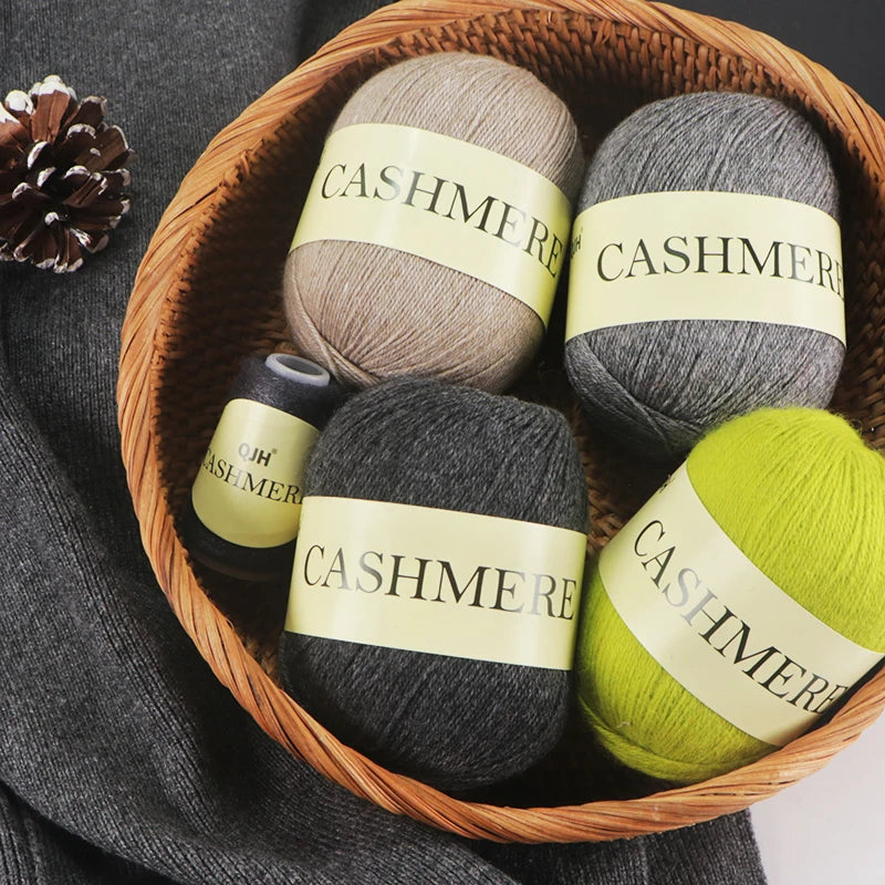 QJH 50 + 20g fil de cachemire tricoté à la main laine peignée de haute qualité pour Cardigan chapeau pull fil de cachemire mongol