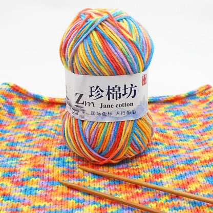 Fil de Laine Doux et Chaud à la Main, Crochet Double Ogo, BLANC ateur de Couleurs, Fil de Barrage, Bricolage Artisanal, Tricot, Pull, Écharpe, Chapeau, 50g/Pièce