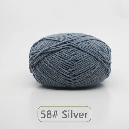 Fil de laine douce en coton au lait, 50g, Crochet, anti-boulochage, fil à tricoter à la main pour Cardigan, écharpe, chapeau, pull pour bébé, fournitures de poupée