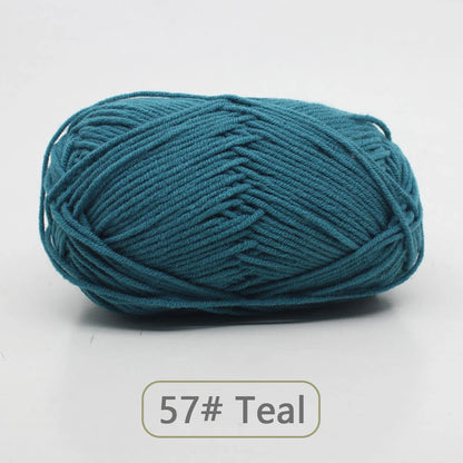 Fil de laine douce en coton au lait, 50g, Crochet, anti-boulochage, fil à tricoter à la main pour Cardigan, écharpe, chapeau, pull pour bébé, fournitures de poupée
