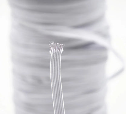 Rouleau de Bande artificiel astique en Nylon Blanc et Noir, Corde de Bain Tressée, Accessoire de Couture de Vêtement, Bricolage de Masque, 3/6/ 8/10/12mm, 1 Pièce