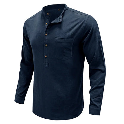 NEW1 1702 Men's shirt with multiple pockets, casual long sleeved top for Men's Shirts  K922K-01-06