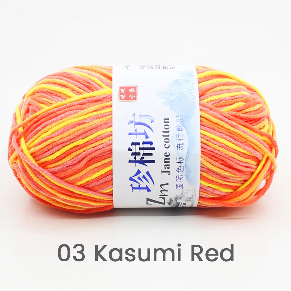 Fil de Laine Doux et Chaud à la Main, Crochet Double Ogo, BLANC ateur de Couleurs, Fil de Barrage, Bricolage Artisanal, Tricot, Pull, Écharpe, Chapeau, 50g/Pièce