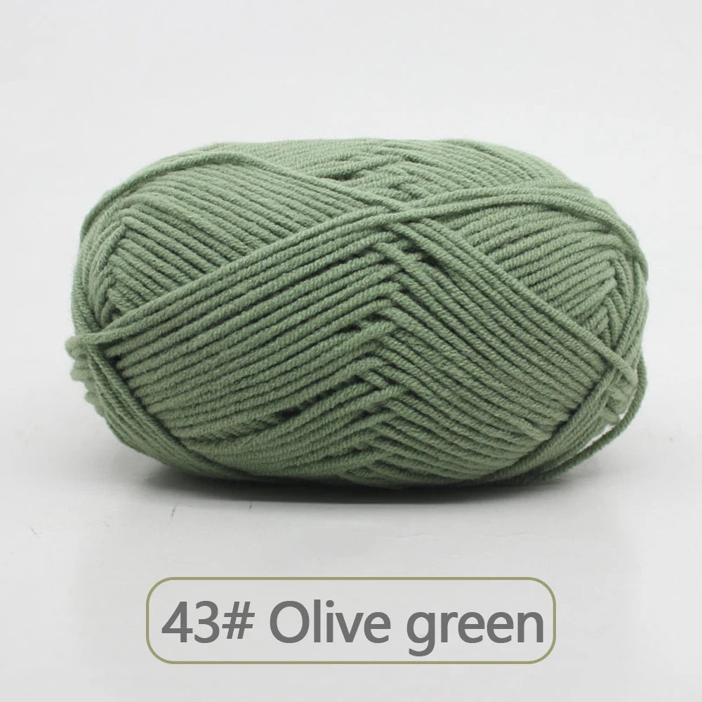 Fil de laine douce en coton au lait, 50g, Crochet, anti-boulochage, fil à tricoter à la main pour Cardigan, écharpe, chapeau, pull pour bébé, fournitures de poupée