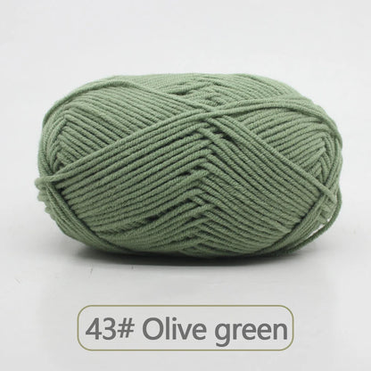 Fil de laine douce en coton au lait, 50g, Crochet, anti-boulochage, fil à tricoter à la main pour Cardigan, écharpe, chapeau, pull pour bébé, fournitures de poupée