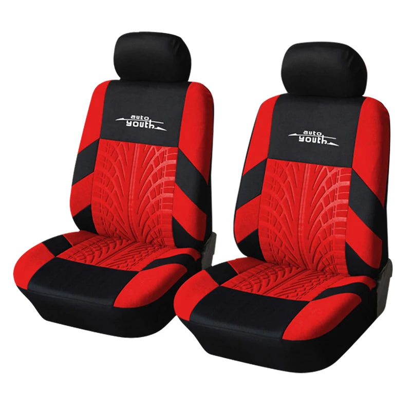 AU-UTH-Ensemble de Housses de Siège de Voiture Brodées, Protection Universelle Adaptée à la Plupart des Voitures, avec un Style Track Tatif