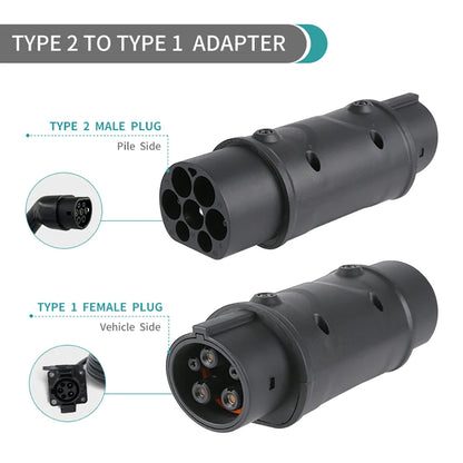 SaeJ – adaptateur 1772 vers Tesla T2-T1, Type 2 vers Type 1, chargeur EV, prise électrique 32a AC, connecteur de charge EVSE