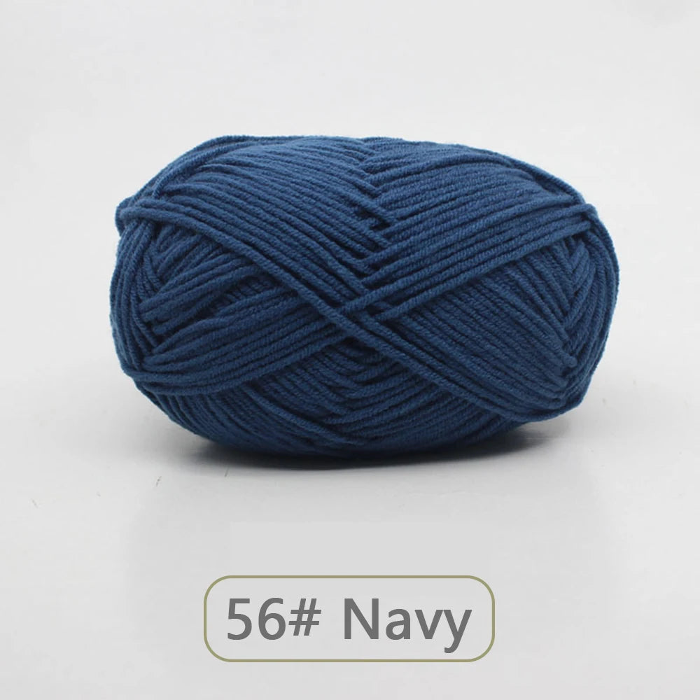 Fil de laine douce en coton au lait, 50g, Crochet, anti-boulochage, fil à tricoter à la main pour Cardigan, écharpe, chapeau, pull pour bébé, fournitures de poupée