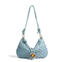 Custom Large Capacity Woven Cowhide Leather Tote Handbag for Women Luxury Portable Zipper Closure Shoulder Bag