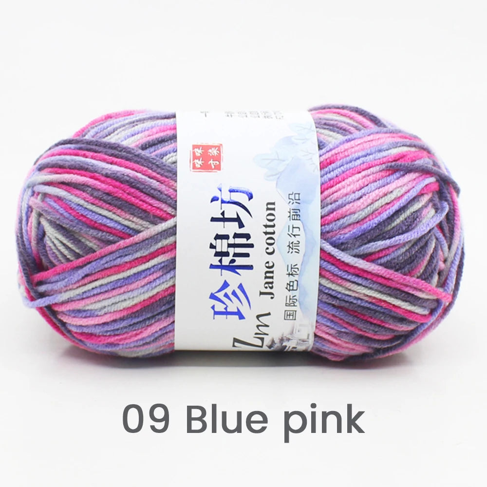 Fil de Laine Doux et Chaud à la Main, Crochet Double Ogo, BLANC ateur de Couleurs, Fil de Barrage, Bricolage Artisanal, Tricot, Pull, Écharpe, Chapeau, 50g/Pièce