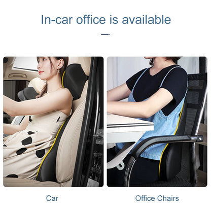 Coussin de cou de massage de vibration de voiture, support lombaire intelligent électrique, coussin de dos de repos de sauna de siège de voiture de voyage