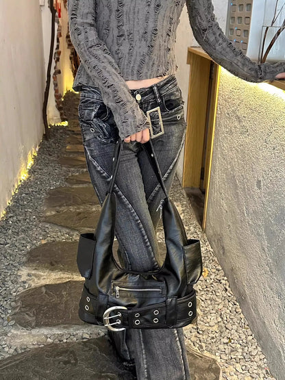 Luxury Handmade Hobo Bag in PU Leather Vintage Fashion Design with Zipper Closure Portable & National Style for Women