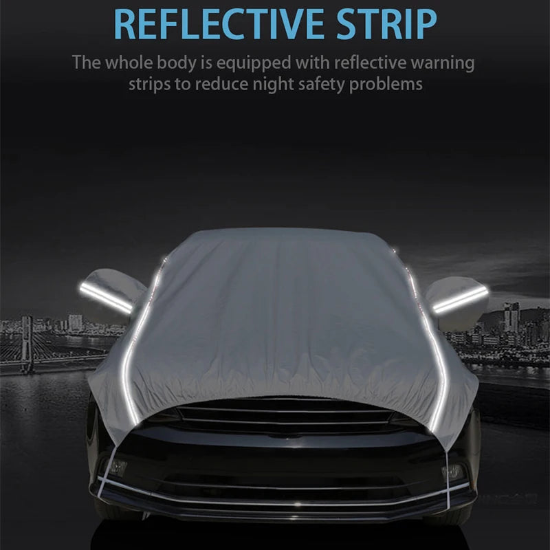 Demi-bâche universelle pour voiture, imperméable, pour l'extérieur, Oxford, soleil, pluie, Protection Uv, anti-poussière, anti-neige, pour SUV, berline