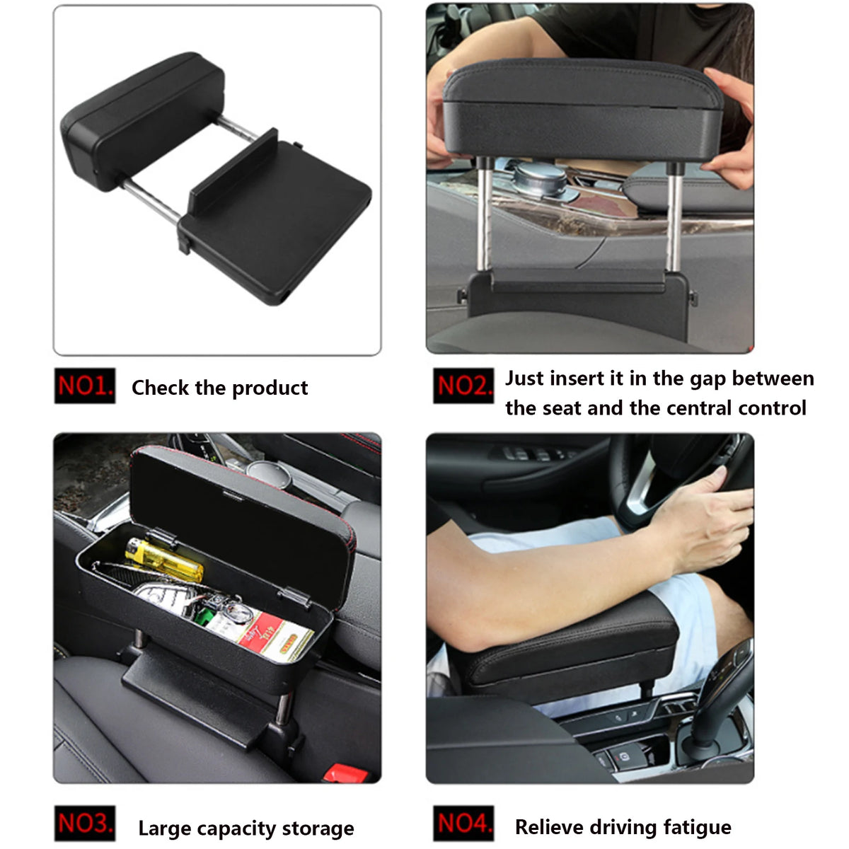 Boîte d'accoudoir de voiture universelle, support de coude de console centrale, réglable pour Audi A1, A2, A3, A4, Horizon, A7, A8, Q3, Q5, Q7