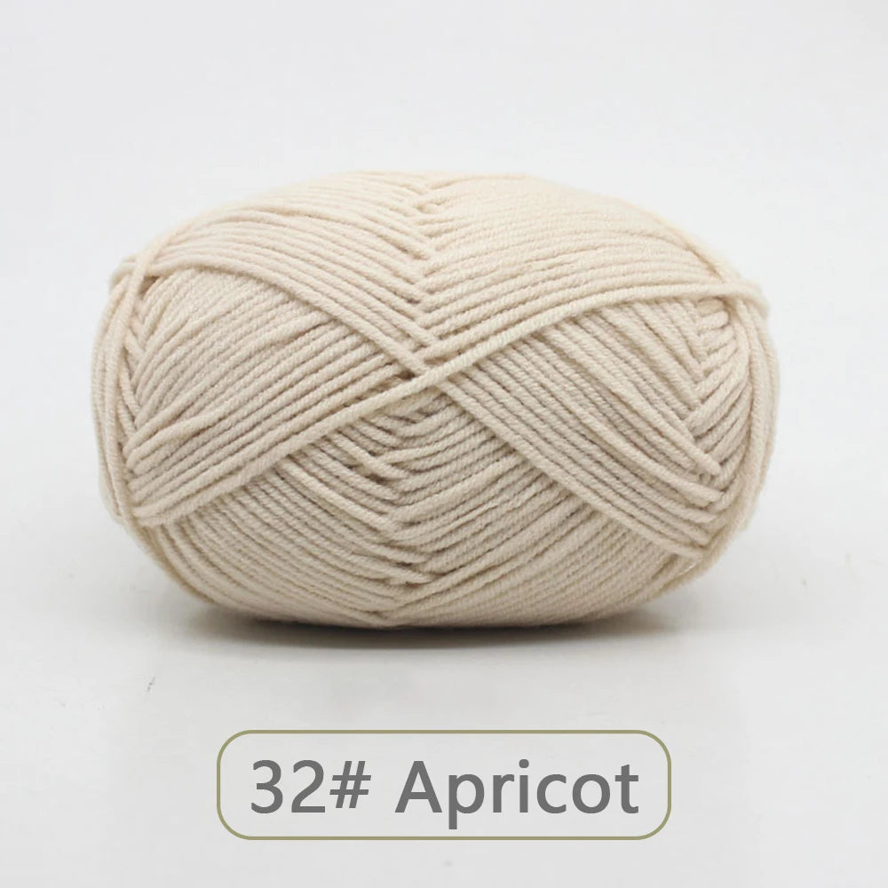 Fil de laine douce en coton au lait, 50g, Crochet, anti-boulochage, fil à tricoter à la main pour Cardigan, écharpe, chapeau, pull pour bébé, fournitures de poupée
