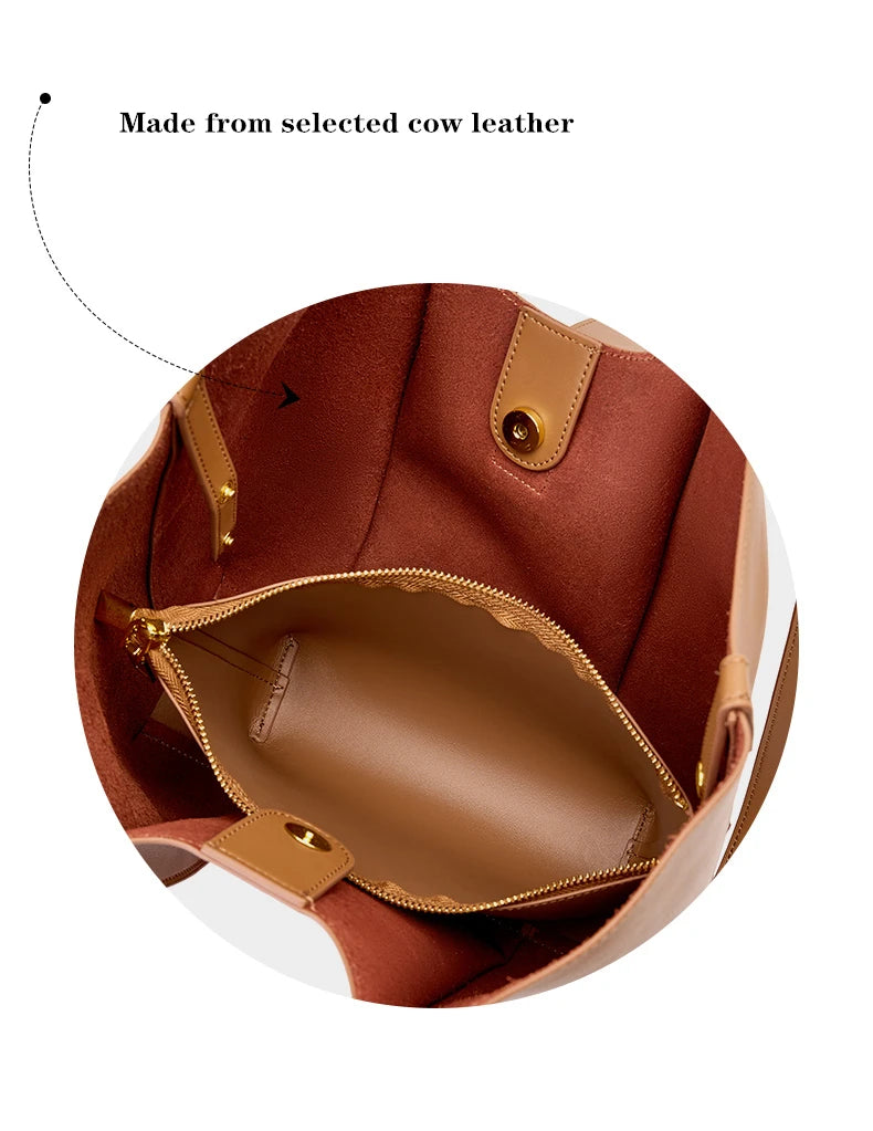 Luxury Woman Shoulder Bag - Soft Leather - Large Capacity Square Fashion Tote Bag  Fashionable Cowhide Underarm Shoulder Bags