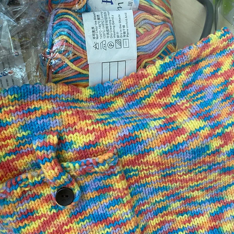 Fil de Laine Doux et Chaud à la Main, Crochet Double Ogo, BLANC ateur de Couleurs, Fil de Barrage, Bricolage Artisanal, Tricot, Pull, Écharpe, Chapeau, 50g/Pièce