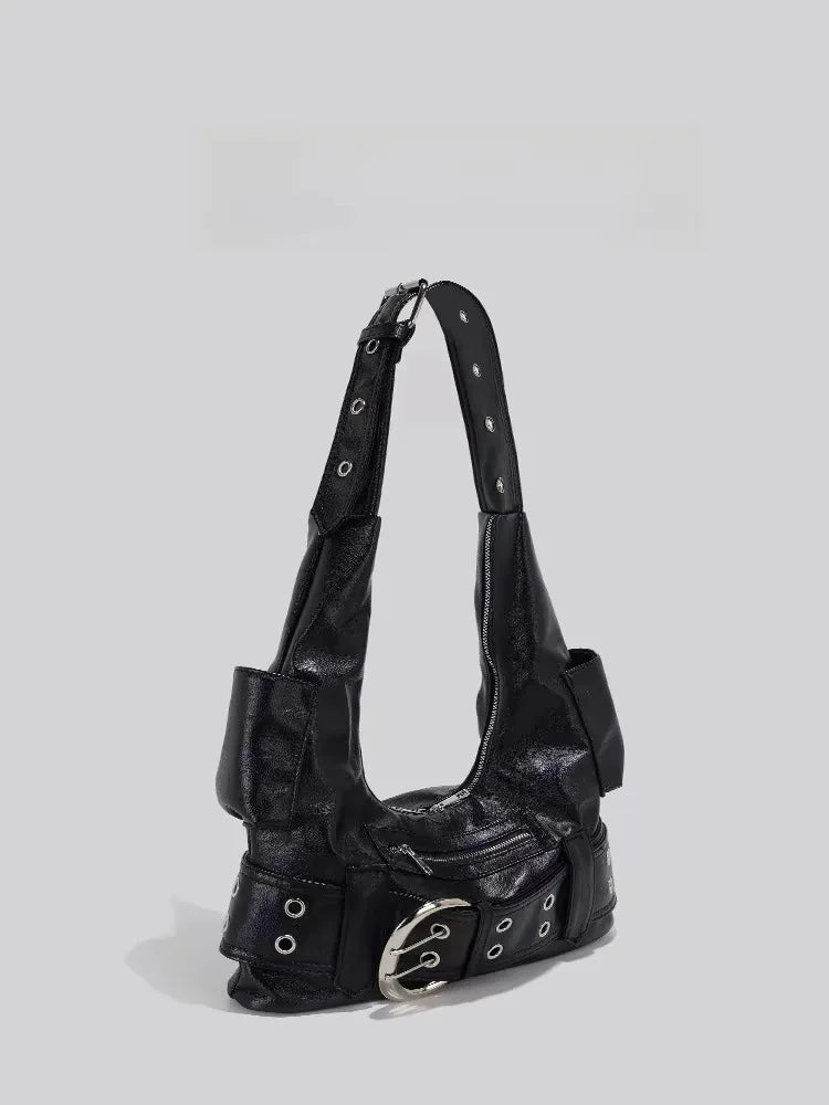 Luxury Handmade Hobo Bag in PU Leather Vintage Fashion Design with Zipper Closure Portable & National Style for Women