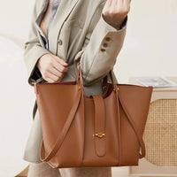 Luxury Woman Shoulder Bag - Soft Leather - Large Capacity Square Fashion Tote Bag  Fashionable Cowhide Underarm Shoulder Bags