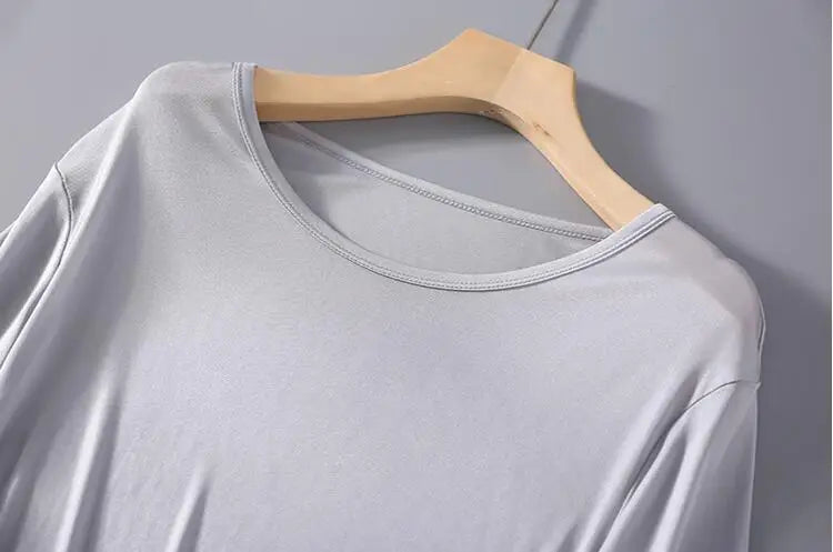 T-shirt ras du cou à manches courtes pour homme, vêtements de nuit, 50% soie, 50% Viscose, SG201