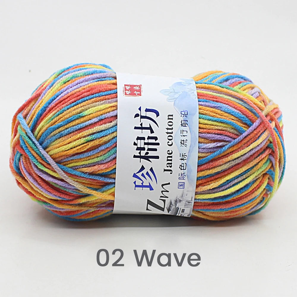 Fil de Laine Doux et Chaud à la Main, Crochet Double Ogo, BLANC ateur de Couleurs, Fil de Barrage, Bricolage Artisanal, Tricot, Pull, Écharpe, Chapeau, 50g/Pièce