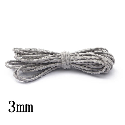 Bandes élastiques rondes pour la couture, ULen caoutchouc, ligne commissionnée, fil de bricolage, vêtements, accessoires de couture de vêtement, 5m par sac, 3mm