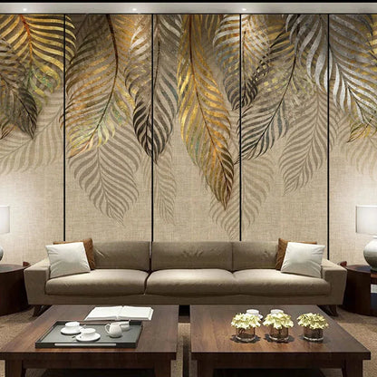Papier peint mural personnalisé pour murs de chambre à coucher, feuilles d'art moderne 3D, peinture murale de fond TV, papier de décoration d'intérieur, salon