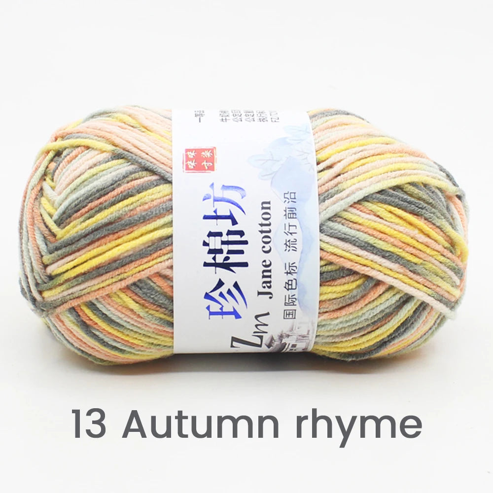 Fil de Laine Doux et Chaud à la Main, Crochet Double Ogo, BLANC ateur de Couleurs, Fil de Barrage, Bricolage Artisanal, Tricot, Pull, Écharpe, Chapeau, 50g/Pièce