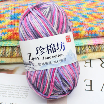 Fil de Laine Doux et Chaud à la Main, Crochet Double Ogo, BLANC ateur de Couleurs, Fil de Barrage, Bricolage Artisanal, Tricot, Pull, Écharpe, Chapeau, 50g/Pièce