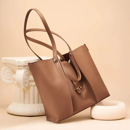 Luxury Woman Shoulder Bag - Soft Leather - Large Capacity Square Fashion Tote Bag  Fashionable Cowhide Underarm Shoulder Bags