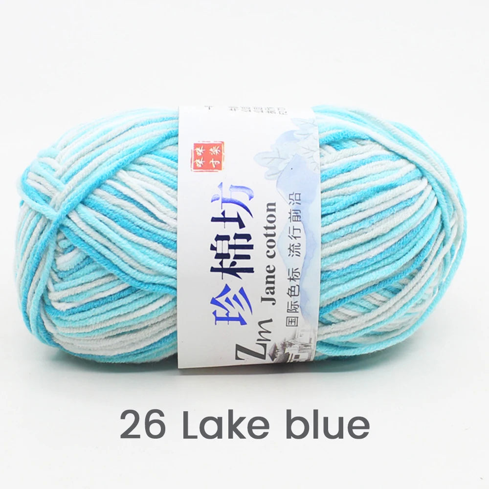 Fil de Laine Doux et Chaud à la Main, Crochet Double Ogo, BLANC ateur de Couleurs, Fil de Barrage, Bricolage Artisanal, Tricot, Pull, Écharpe, Chapeau, 50g/Pièce