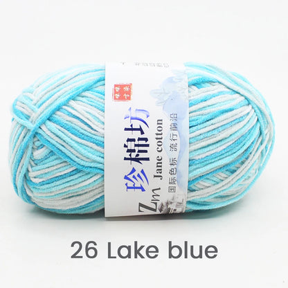 Fil de Laine Doux et Chaud à la Main, Crochet Double Ogo, BLANC ateur de Couleurs, Fil de Barrage, Bricolage Artisanal, Tricot, Pull, Écharpe, Chapeau, 50g/Pièce