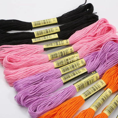 Fil de point de croix en Polyester coloré pour broderie, 7.5M, fil de coton coloré pour l'artisanat fait à la main, fournitures de fil à coudre, vente en gros