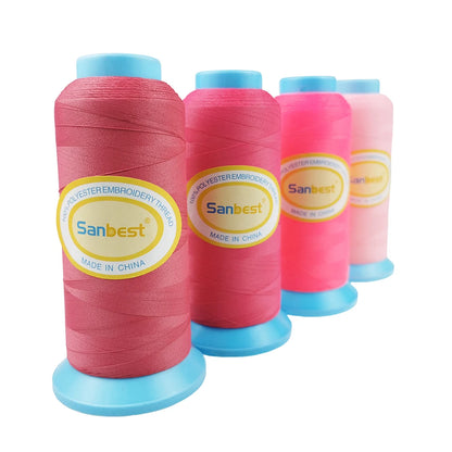 Sanbest-Fil à broder en polyester mat, fils de machine Brother Singer Janome Babylock, haute résistance, 120D, 2, 75D, 2, 3000m