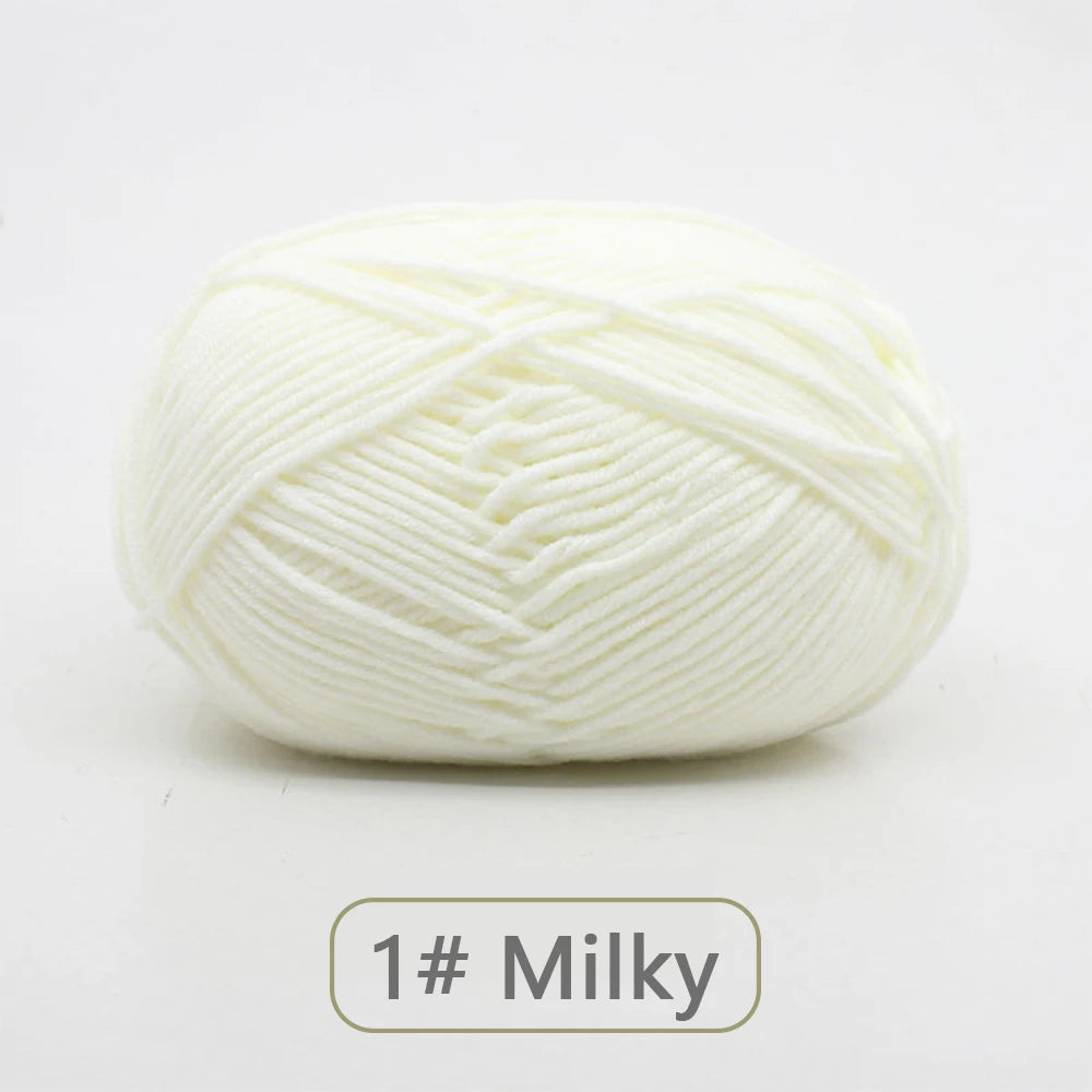 Fil de laine douce en coton au lait, 50g, Crochet, anti-boulochage, fil à tricoter à la main pour Cardigan, écharpe, chapeau, pull pour bébé, fournitures de poupée