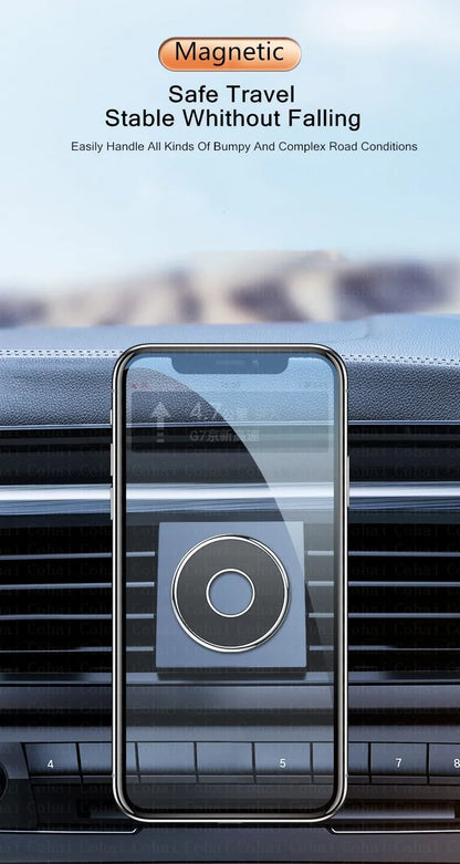 Support magnétique pour téléphone de voiture, mini support rond pour tableau de bord, pour iPhone, Samsung, Xiaomi, support magnétique en métal pour GPS, support mural