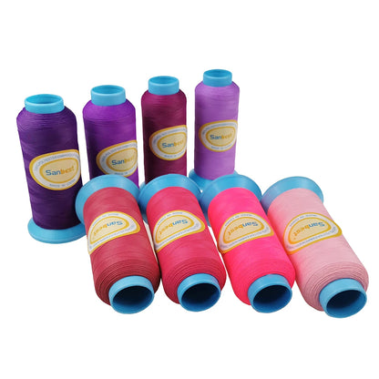 Sanbest-Fil à broder en polyester mat, fils de machine Brother Singer Janome Babylock, haute résistance, 120D, 2, 75D, 2, 3000m