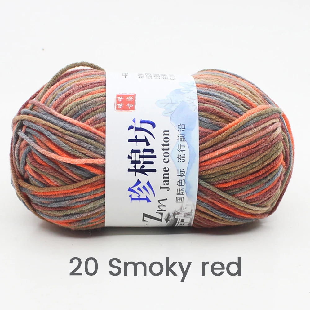 Fil de Laine Doux et Chaud à la Main, Crochet Double Ogo, BLANC ateur de Couleurs, Fil de Barrage, Bricolage Artisanal, Tricot, Pull, Écharpe, Chapeau, 50g/Pièce